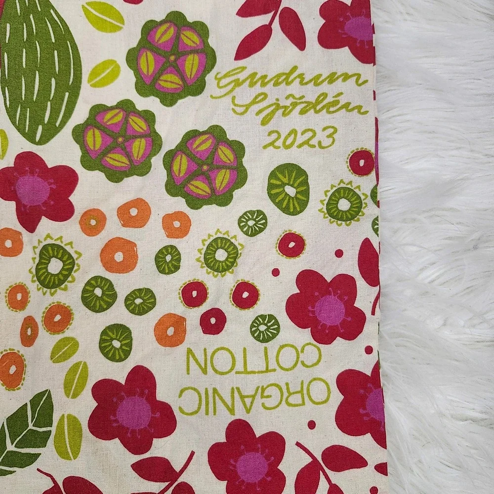 Gudrun Sjoden 2023 Organic Cotton Tote Bag Botanical Floral Reusable Shopper